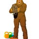 Step 1: Stand with your feet a little wider than shoulder-width apart, holding your beaver away from your body with straight arms. My tendency was to let the medicine ball rest on my stomach, so watch out for that.